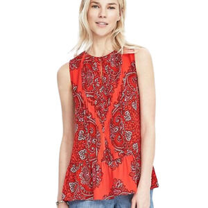 Banana Republic Red Paisley Blouse